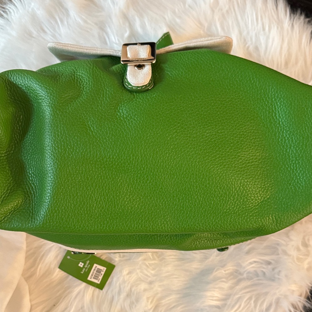 NWT Kate Spade Bridget Green Leather & Canvas Bag circa 2008 - Picture 12 of 15